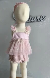 PELELE CON DIADEMA BORDADA
