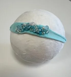 DIADEMAS NEWBORN TURQUESA Y CRISTAL